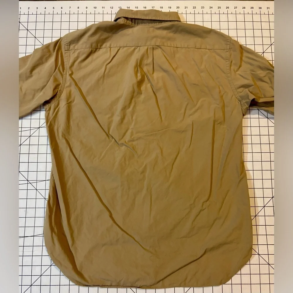 J. Crew Men’s Large Tan 2-Ply 100% Cotton Button‎ Down Shirt